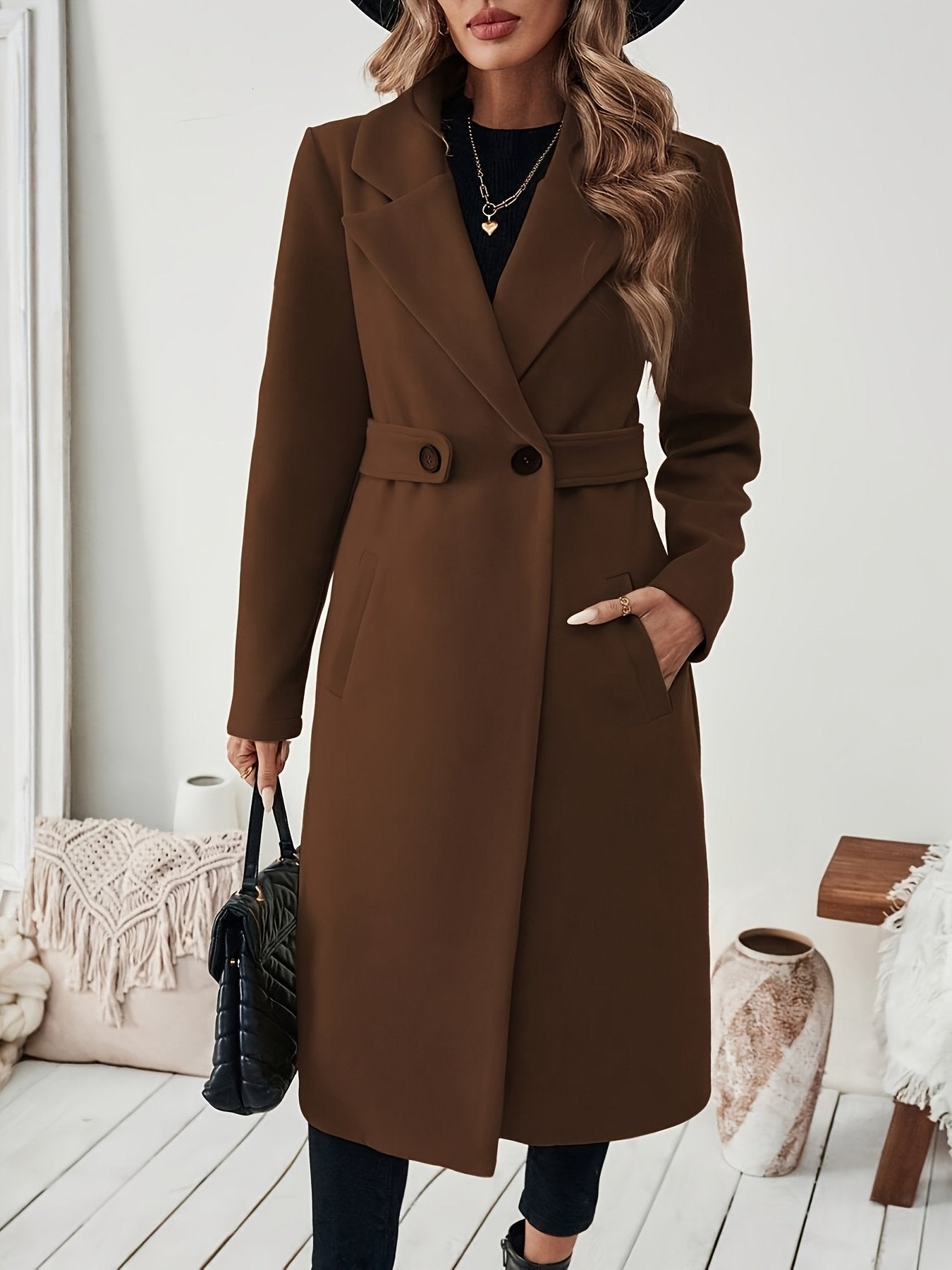 Women's belted tweed trench coat - Haamashiach trench coat collection
