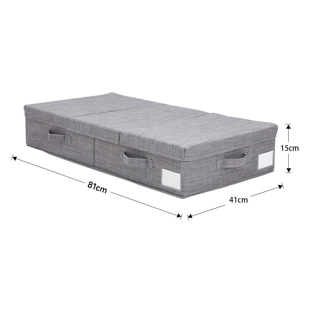 Two 50L linen storage trunks with lids for bedroom organisation