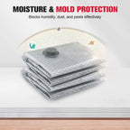 12pcs Vacuum Compression Storage Bags with - Heavy-Duty Suitable for Clothes, Bedding, Seasonal Garments | Airtight Zipper Seal & Pumped Valve System | Space Saver for Travel, Moving, Under-Bed Organization | Plastic Compression Bags - image 5