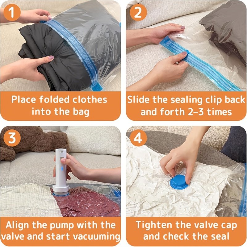 Travel vacuum storage bags keeping clothes airtight and protected from damp and dust