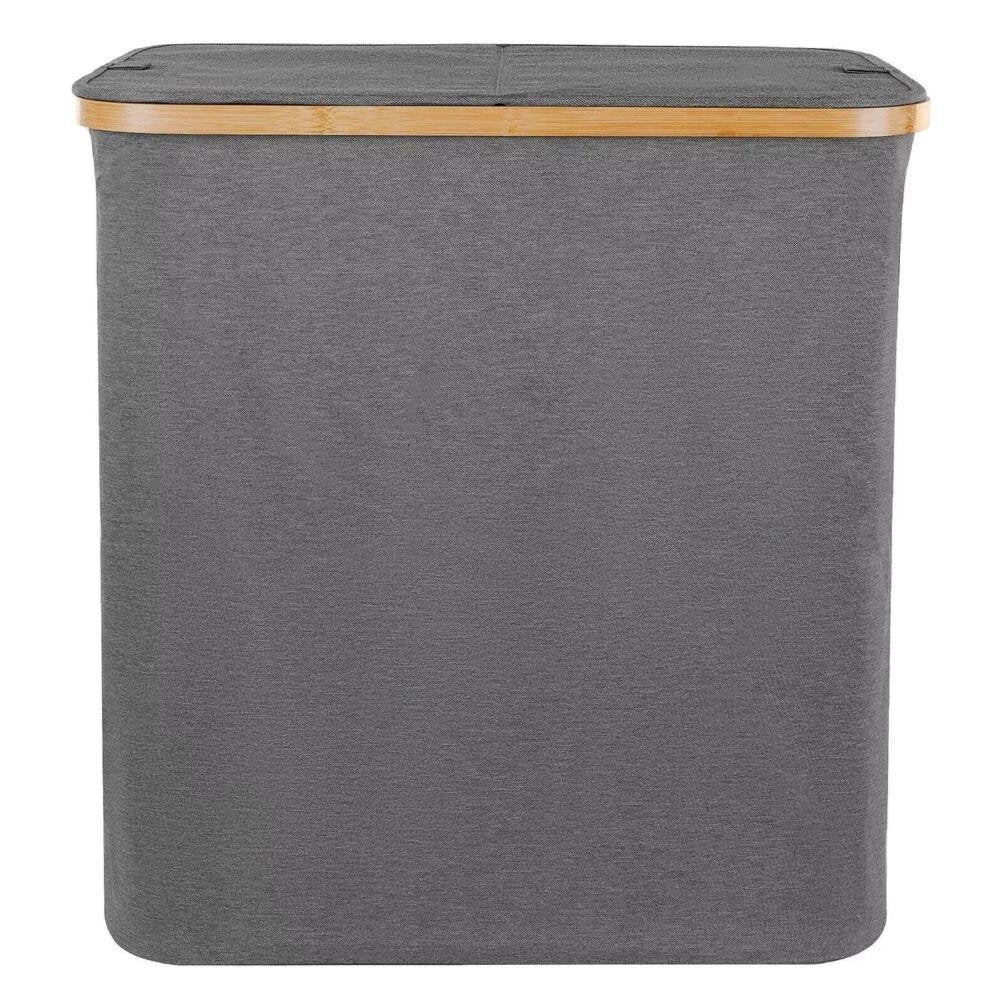 145L Laundry Basket Folding Bin Bag Hamper with Compartment Double Sided, Laundry Baskets - image 4