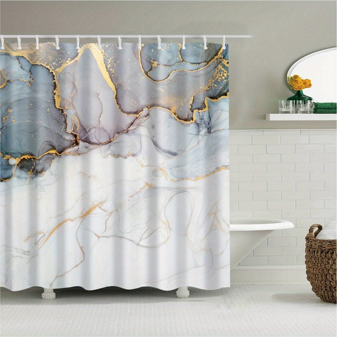 180x180cm Polyester Bathroom Shower Curtain with 12 Hooks - Vibrant Underwater Ocean Scene, Coral Reef & Tropical Fish Design, Machine Washable, Light Filtering Privacy for Serene Bathroom Decor, Shower Curtain Sets for Bathrooms, Natureinspired Decor, Durable Fabric, Home Decorators - image 5