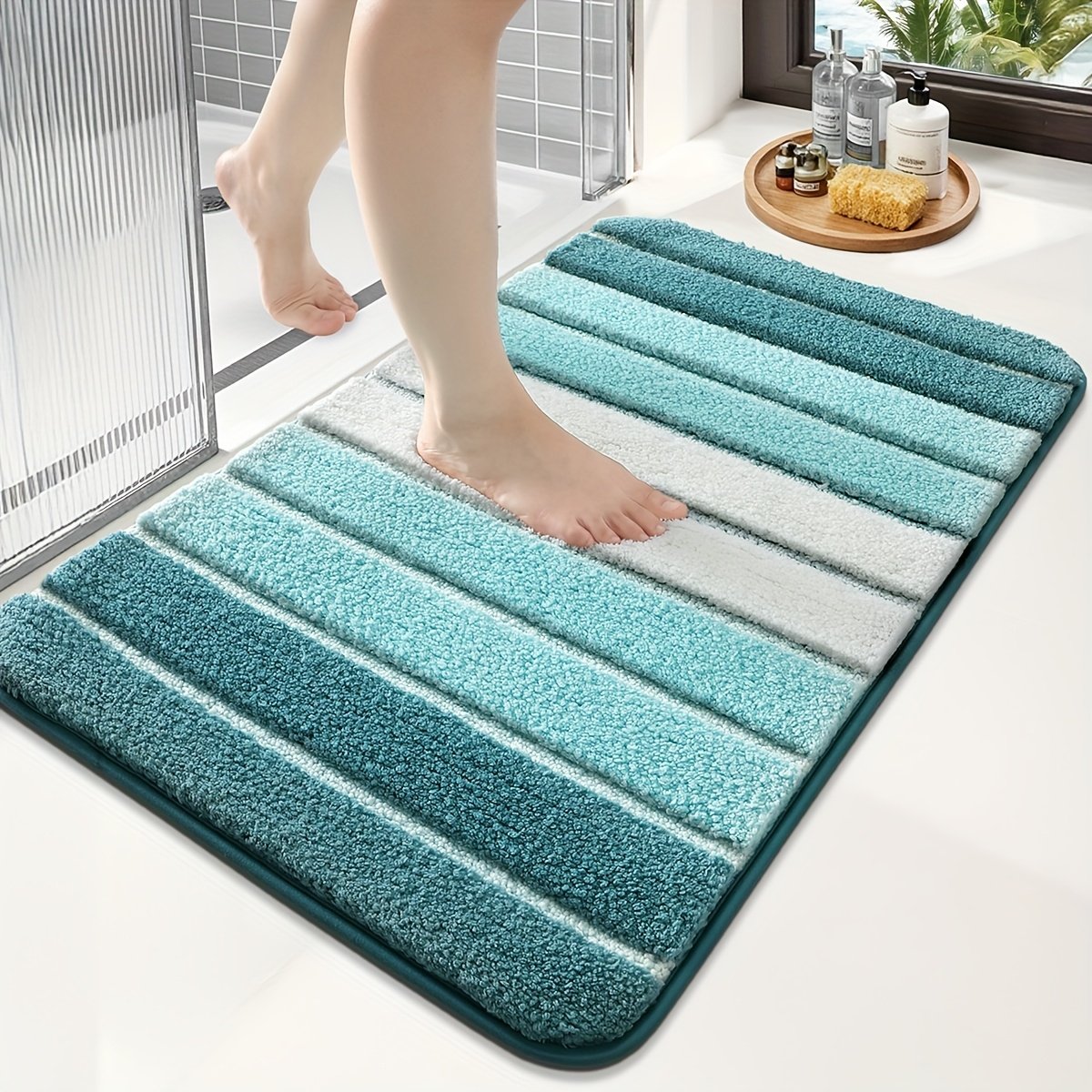 1pc Bathroom Rug, Bathroom Mat, Extra Soft Absorbent Premium Bath Rug, Non-Slip Comfortable Bath Mat, Carpet for Tub, Shower, Bath Room, Bathroom Accessories, Bathroom Supplies, Area Rugs, Laundry, Bedrooom, Shower, Indoor Mat, Christmas Decoration - image 5