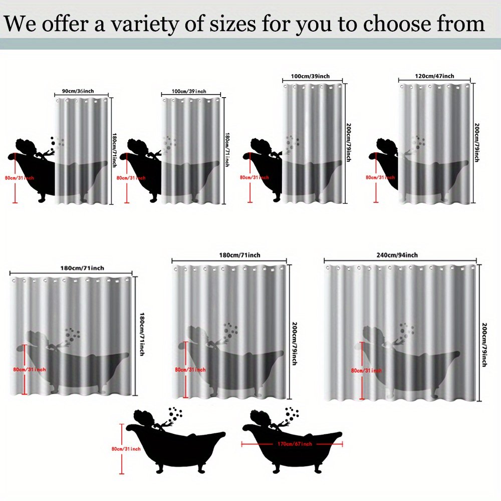 1pc Light Brown Curved Line Pattern, Modern Minimalist Style Printed Shower Curtain with Plastic Hooks, Suitable for Home and Hotel, Machine Washable Bathroom Curtain - image 2