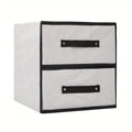 Two-drawer foldable fabric clothing storage box for wardrobe