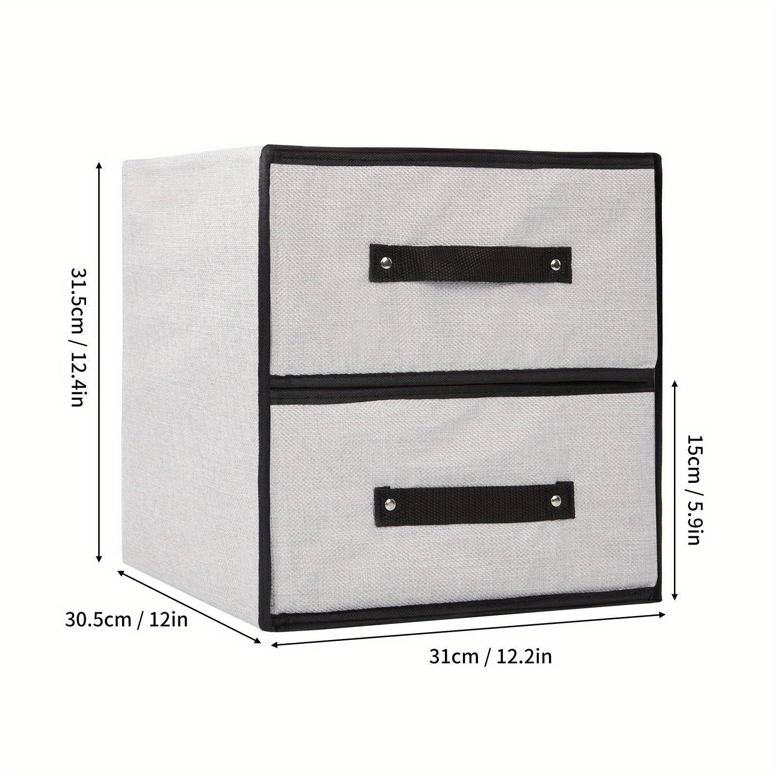 Two-layered fabric storage bin for wardrobe organisation