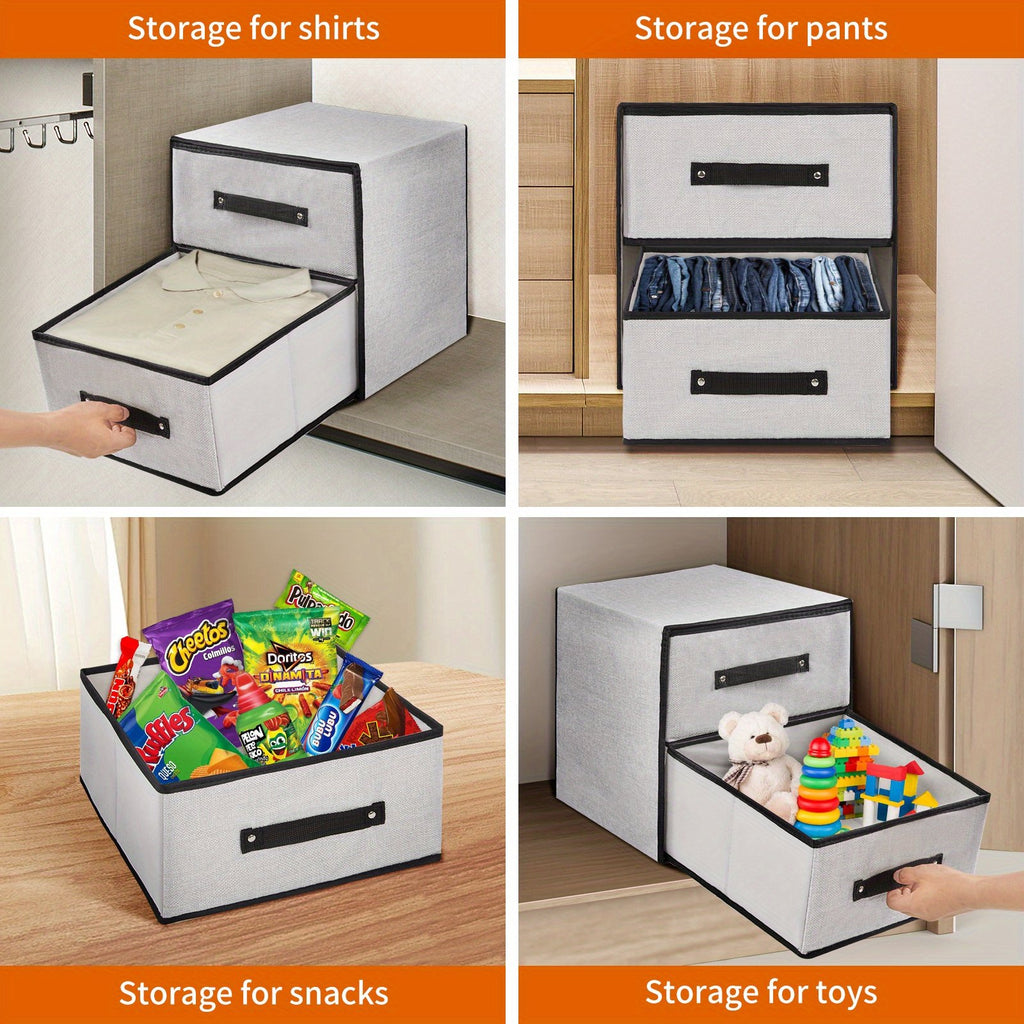 Foldable drawer storage box collapsed flat to save space