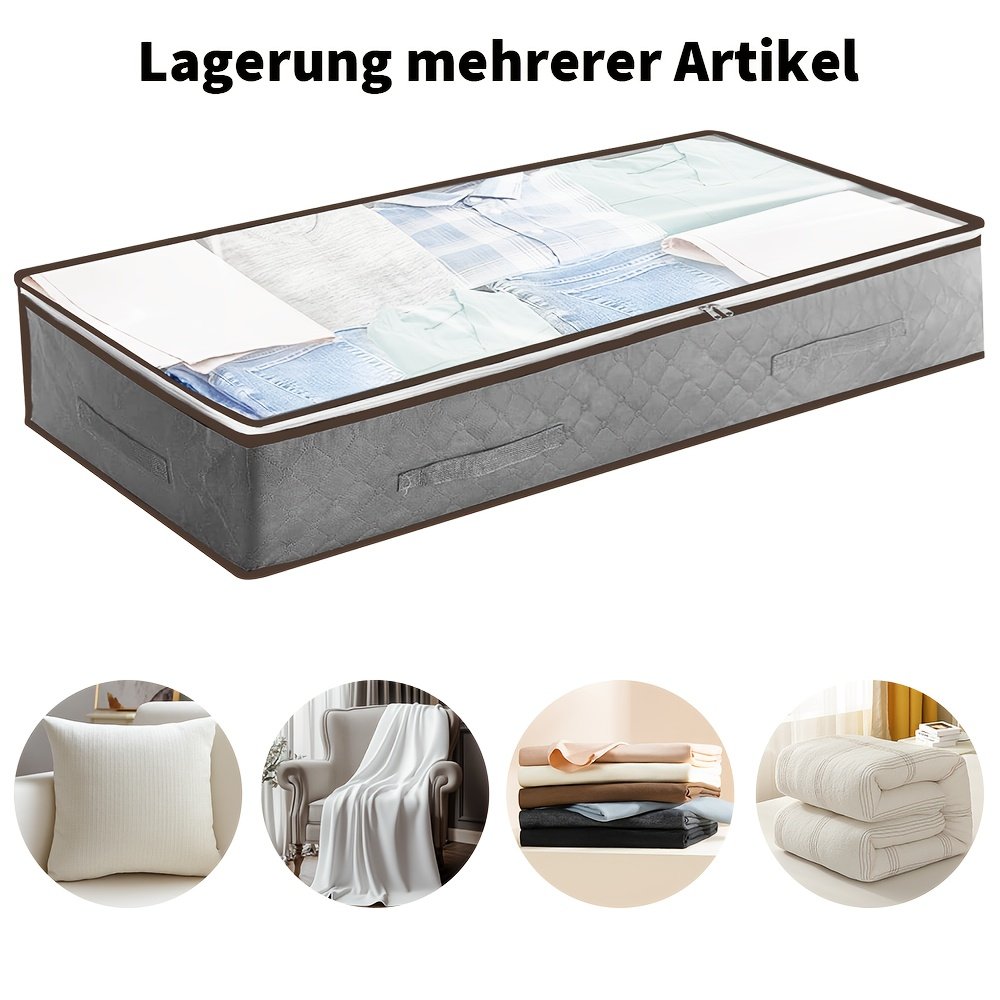 2/4pcs Storage Box for Under The Bed with Flip Top - Sturdy Storage Solution, Ideal for Blankets, Clothing, And. Versatile Space-Saving Design, Modern Bedside Storage Option, Bedroom Organizer And Storage Container, Home Organization - image 1