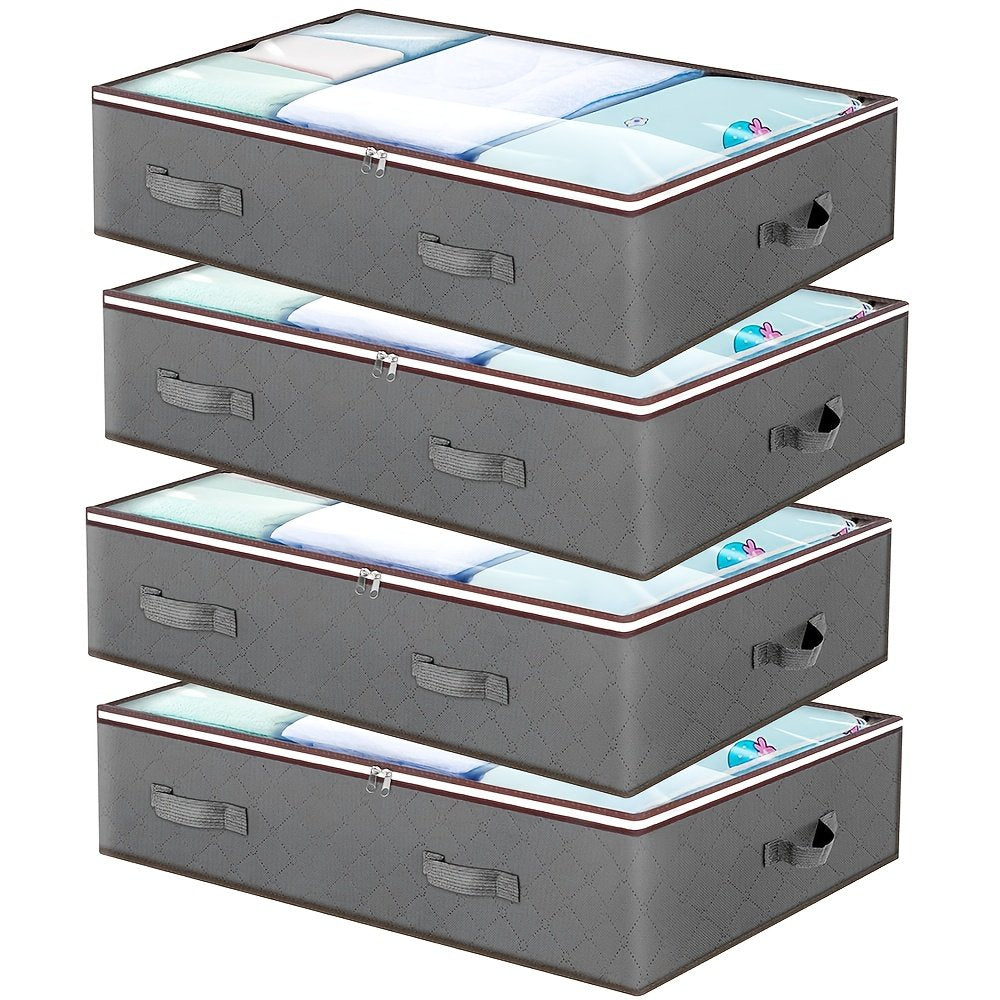 2/4pcs Storage Box for Under The Bed with Flip Top - Sturdy Storage Solution, Ideal for Blankets, Clothing, And. Versatile Space-Saving Design, Modern Bedside Storage Option, Bedroom Organizer And Storage Container, Home Organization - image 3