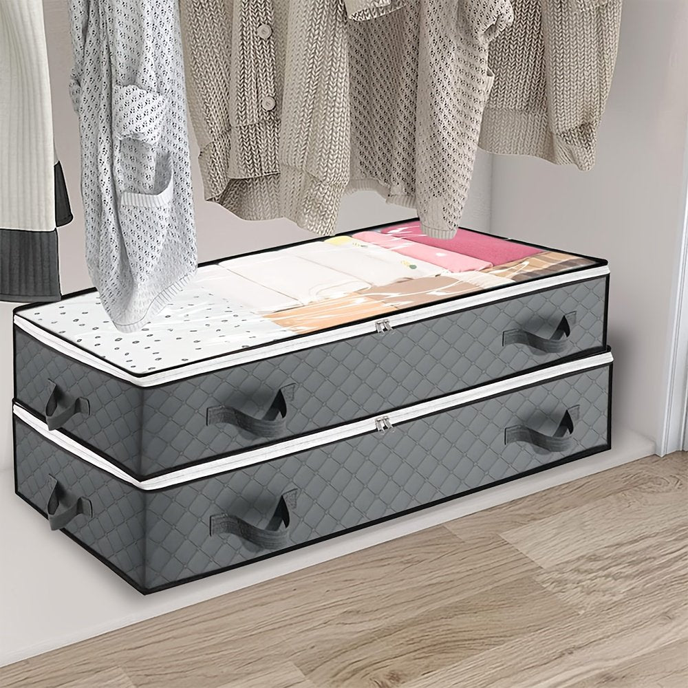 2/4pcs Storage Box for Under The Bed with Flip Top - Sturdy Storage Solution, Ideal for Blankets, Clothing, And. Versatile Space-Saving Design, Modern Bedside Storage Option, Bedroom Organizer And Storage Container, Home Organization - image 4