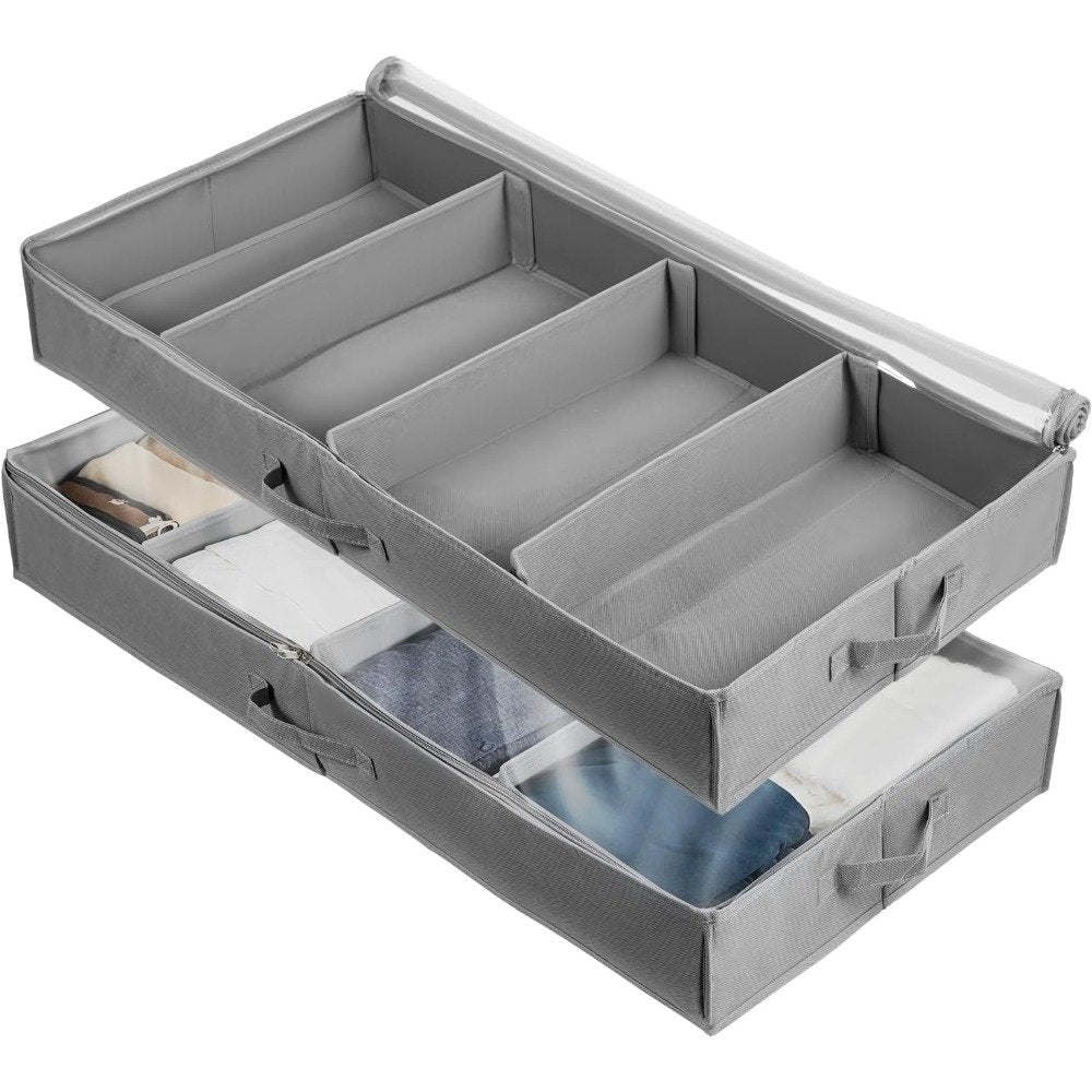 White XXL underbed storage bag with thick fabric and sturdy bottom
