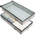 2 pack covered underbed storage boxes with transparent windows and handles