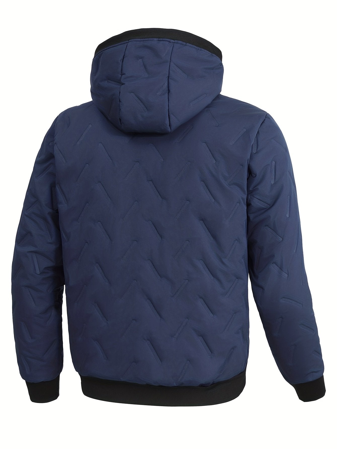 Men's hooded winter jacket with 3D print design and regular fit