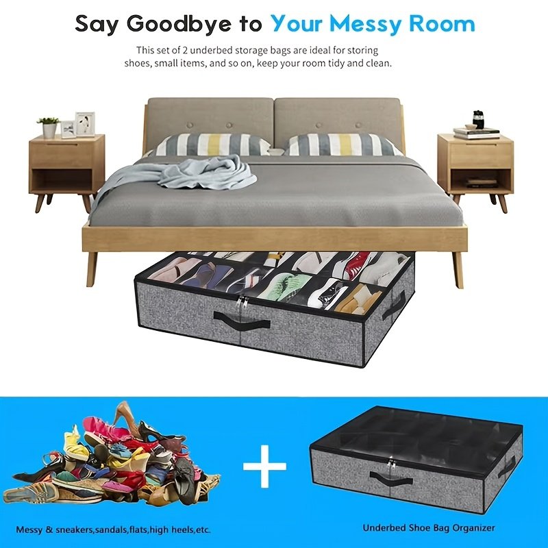 Polyester canvas shoe organiser keeping footwear aired and tidy