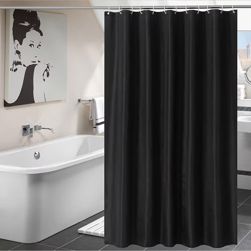 Black and grey extra long shower curtains 2 pack