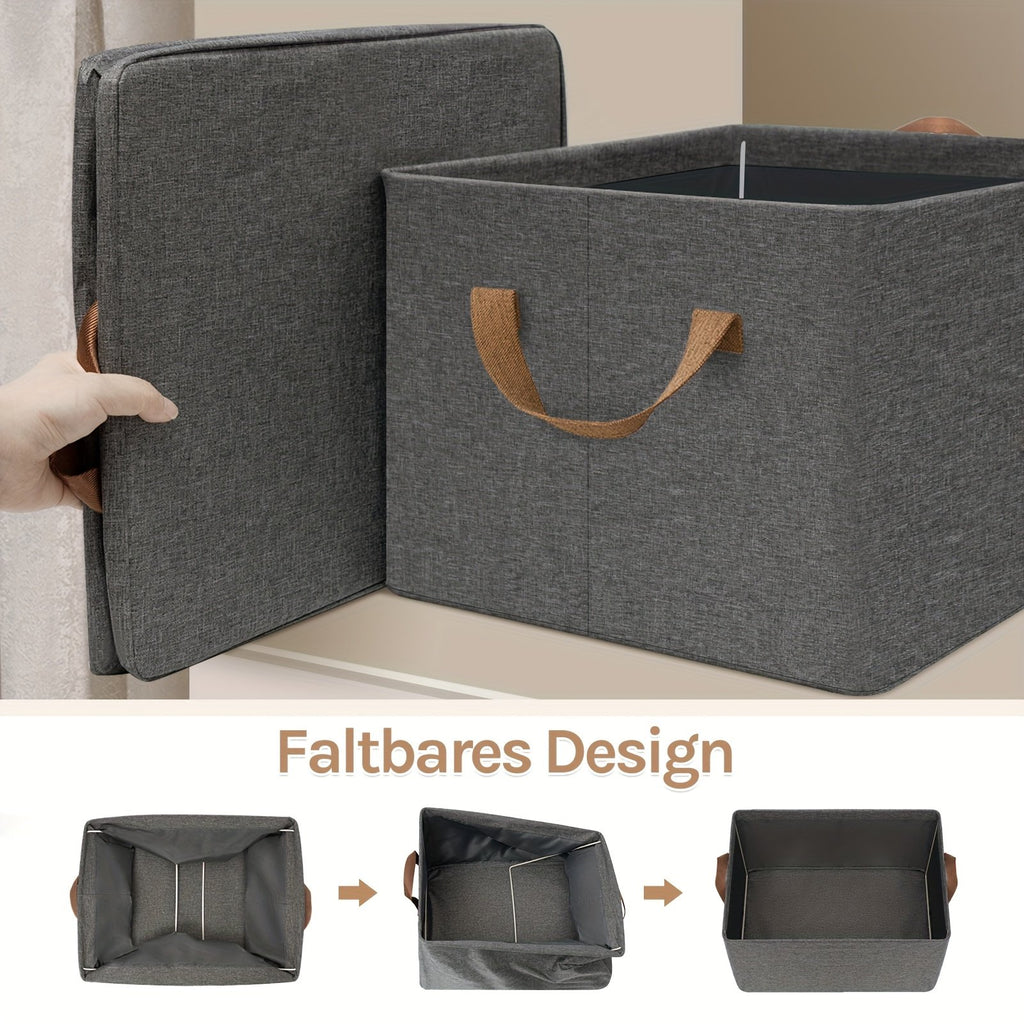 Modern grey storage cubes keeping household items tidy