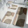 4pcs Bathroom Mat Set, Modern Minimalist Bath Rug - Elegant Design Enhances Your Bathroom Experience, Comfortable Toilet U-Shaped Pad, Toilet Lid Cover, Bathroom Decor - image 1