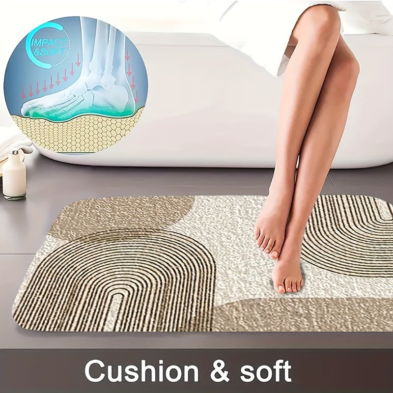 4pcs Bathroom Mat Set, Modern Minimalist Bath Rug - Elegant Design Enhances Your Bathroom Experience, Comfortable Toilet U-Shaped Pad, Toilet Lid Cover, Bathroom Decor - image 4
