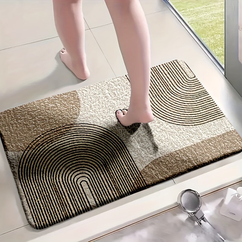 4pcs Bathroom Mat Set, Modern Minimalist Bath Rug - Elegant Design Enhances Your Bathroom Experience, Comfortable Toilet U-Shaped Pad, Toilet Lid Cover, Bathroom Decor - image 5