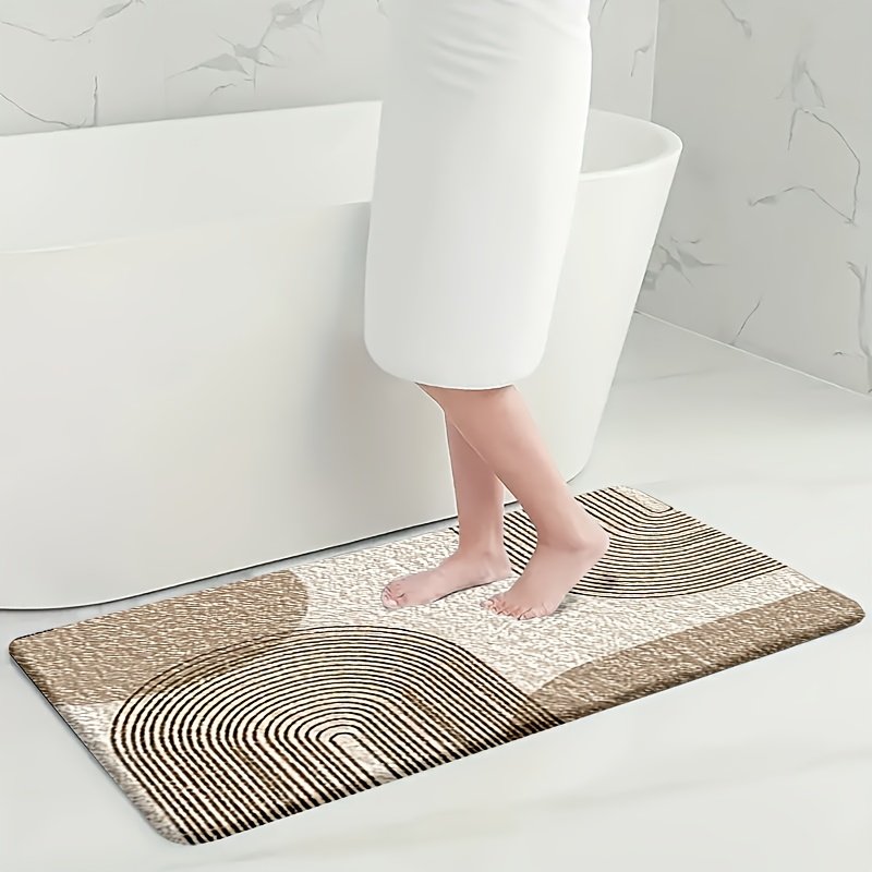 4pcs Bathroom Mat Set, Modern Minimalist Bath Rug - Elegant Design Enhances Your Bathroom Experience, Comfortable Toilet U-Shaped Pad, Toilet Lid Cover, Bathroom Decor - image 6