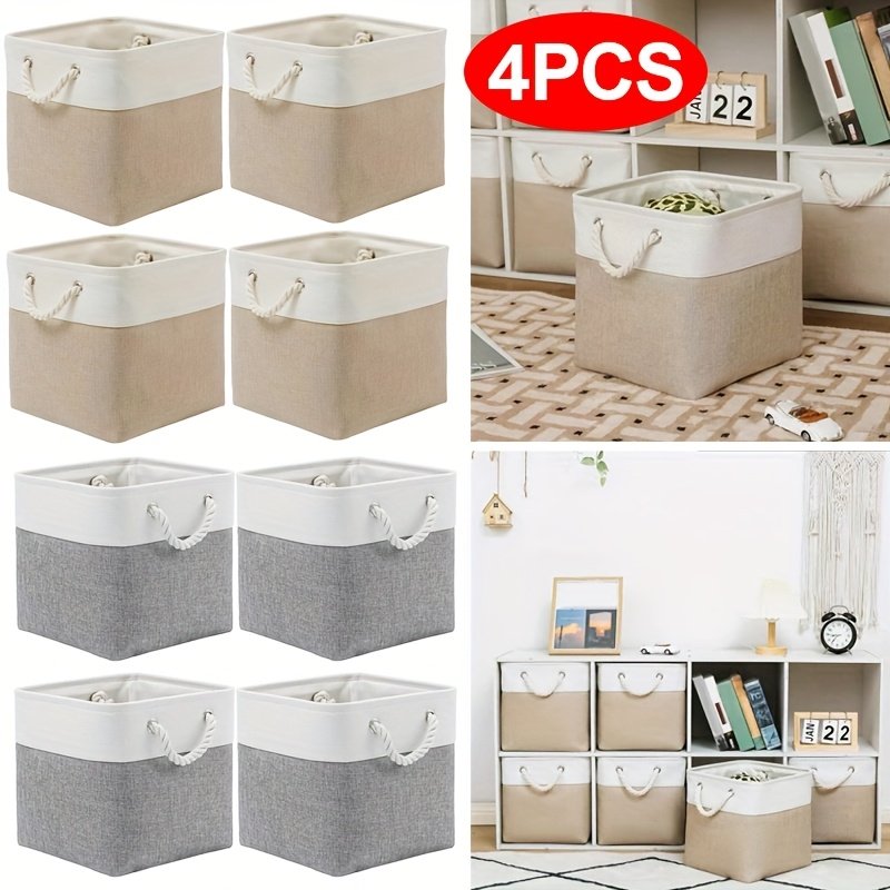 Foldable cube storage box collapsed flat to save space