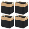 Set of 4 large 13 inch foldable cube storage baskets with handles