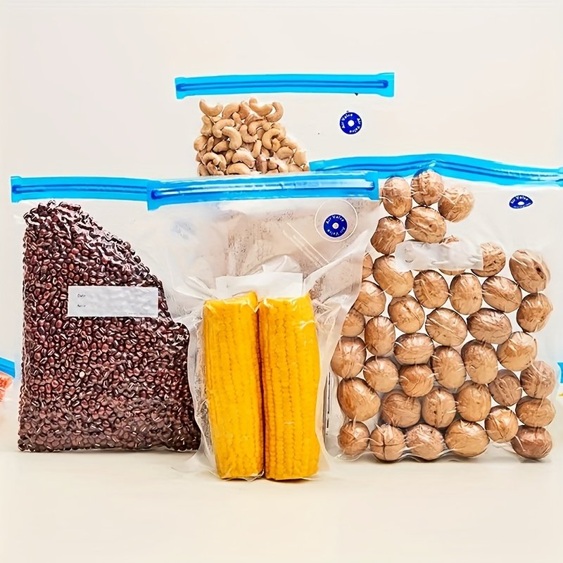 Four sizes of vacuum seal kitchen storage bags for meal prep