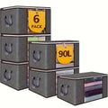 6 pack extra large 90L storage bags with zipper and lid for bedding