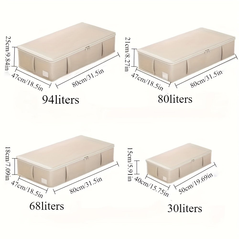 Starlight grey fabric storage box for seasonal blanket storage
