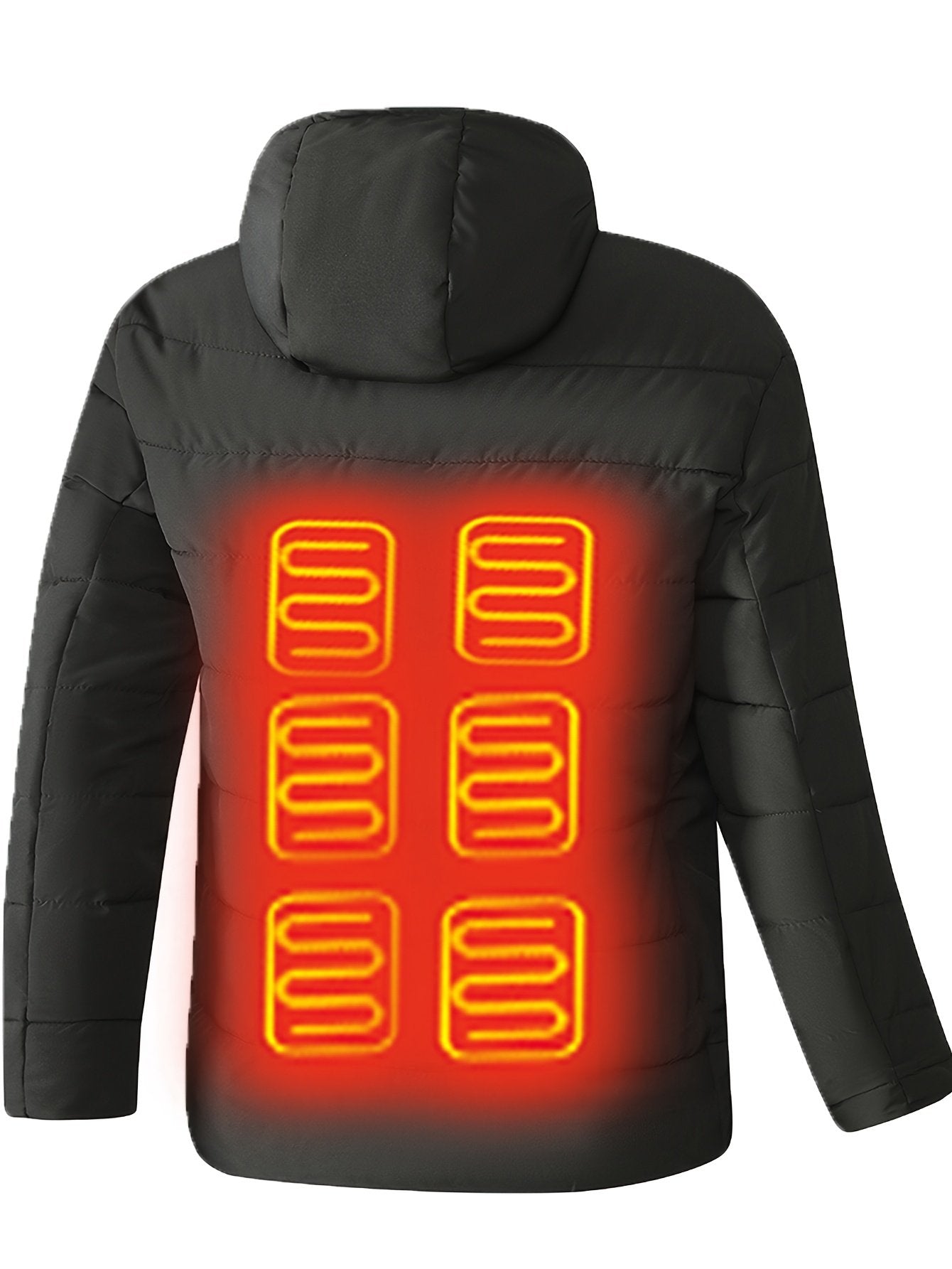 Electric smart jacket for men with hooded drawstring and zip front