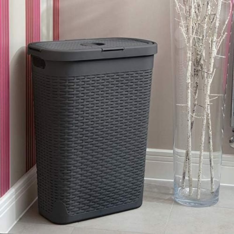 Addis Rattan Charcoal Slim Laundry Hamper 40 Litre | Bedroom or Bathroom - image 3