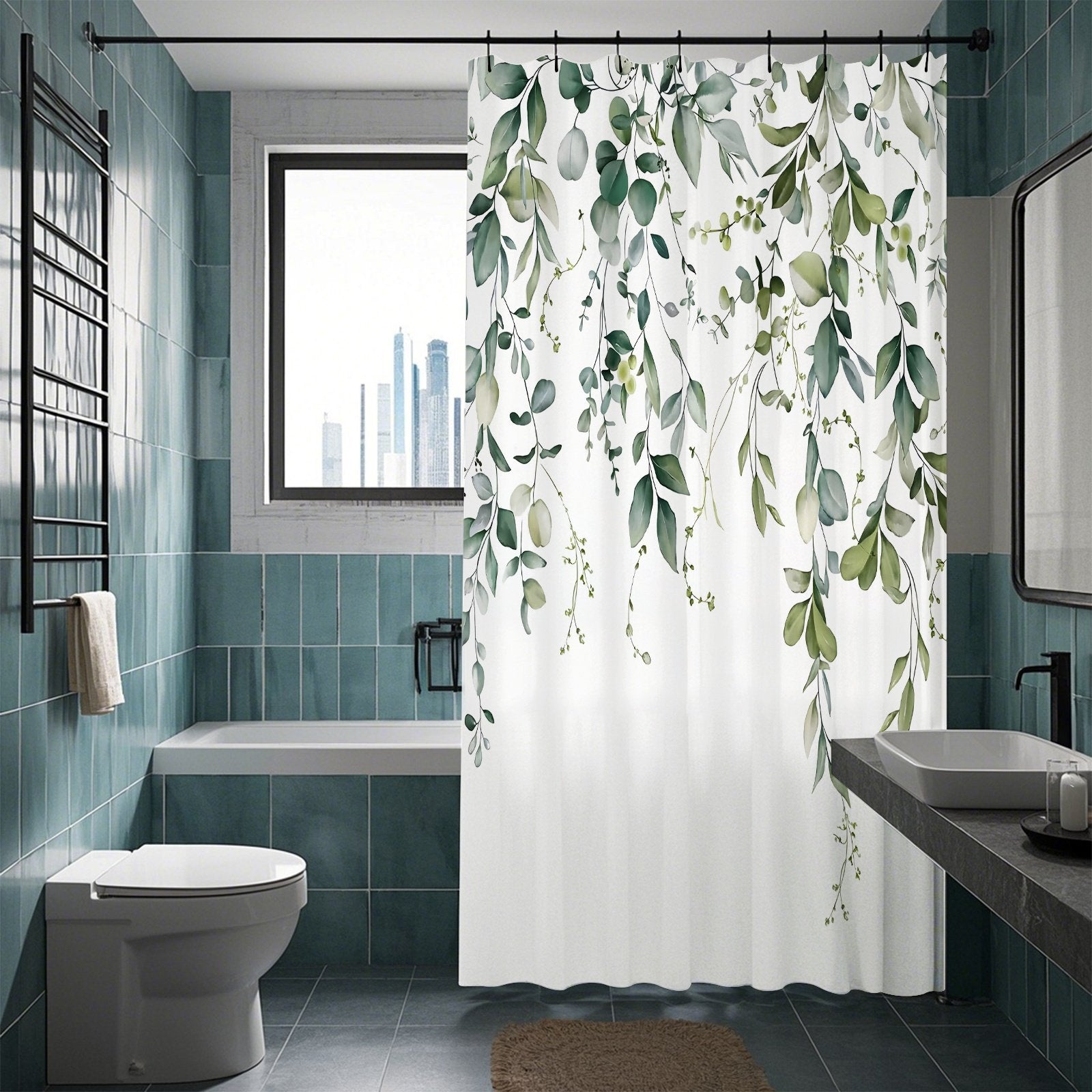 Eucalyptus shower curtain size guide for UK bathrooms