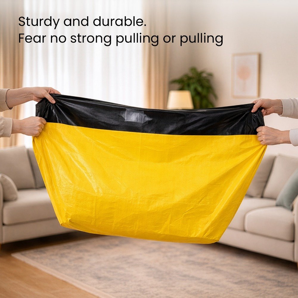 Seasonal clothes stored in heavy duty space saver bag