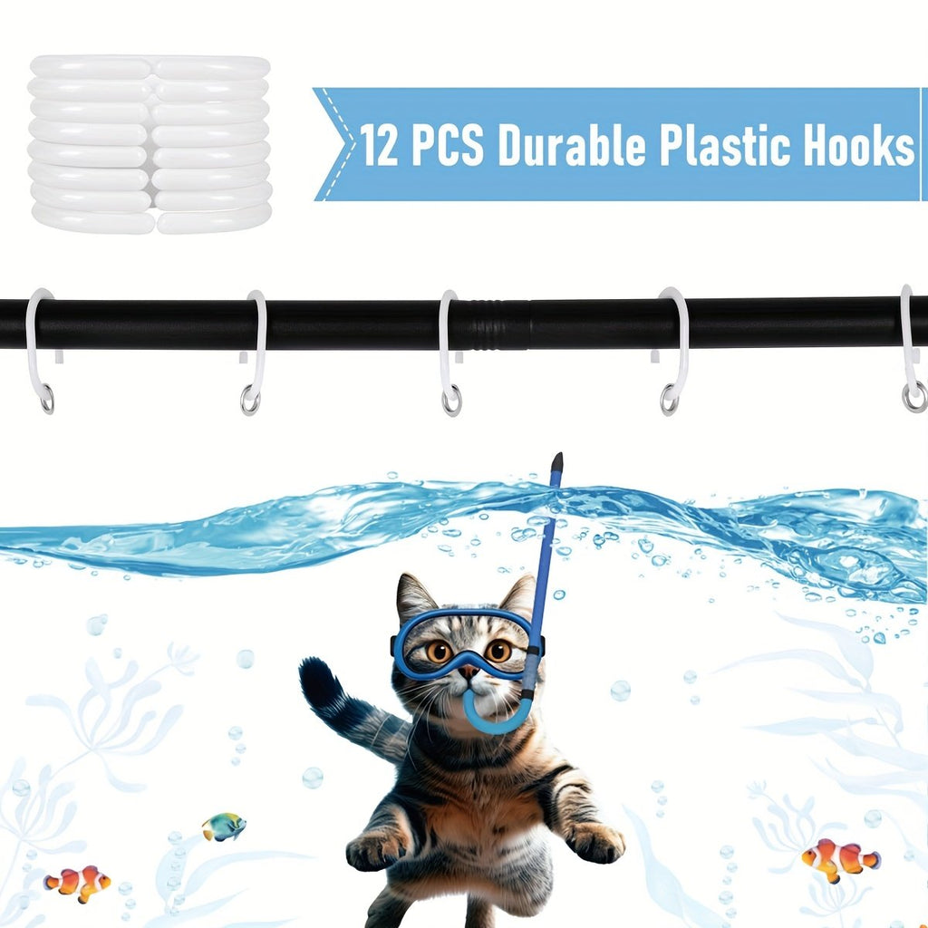 Sea life shower curtain 182cm fits standard UK bathtub