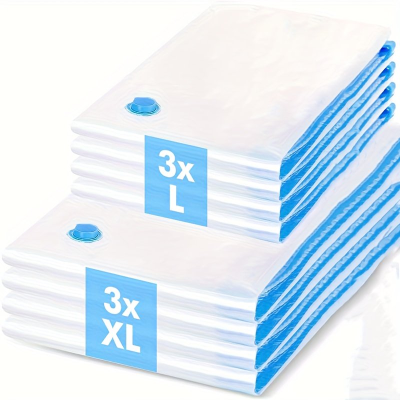 6 pack reusable vacuum storage bags for clothes bedding and cushions