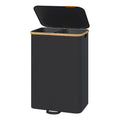 Laundry Basket with Lid, Laundry Collector, Laundry Sorter, Removable Laundry Bag, 2 Compartments, 150 Litres, Black - image 1
