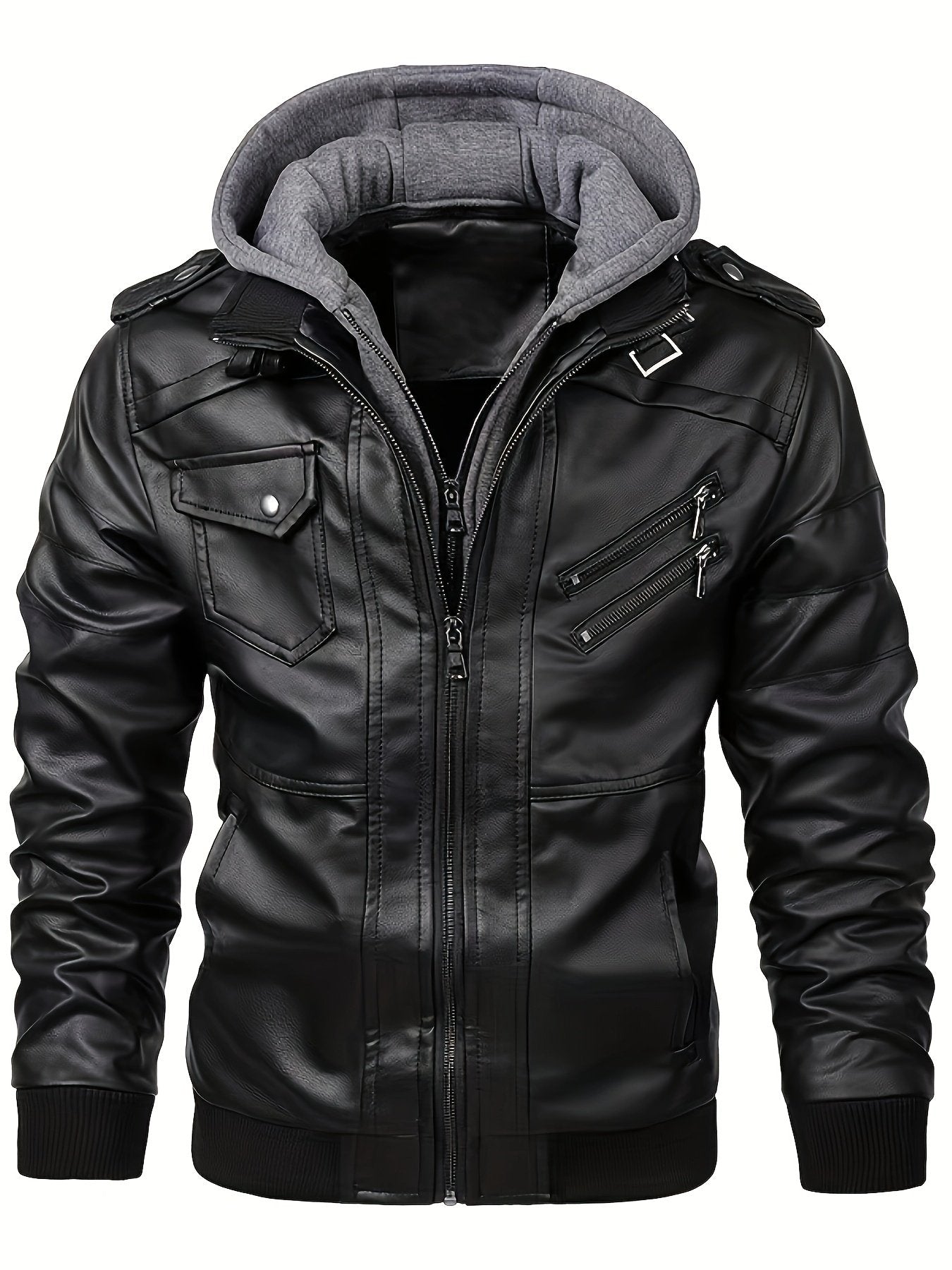 Pocket detail on the men's full-zip hooded jacket