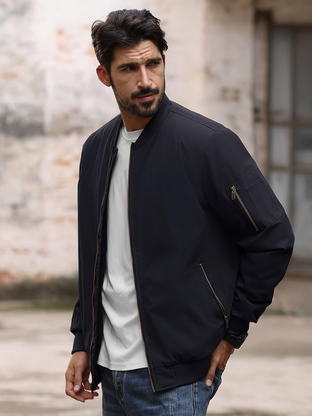 Men's athletic bomber jacket for camping fishing and outdoor winter use