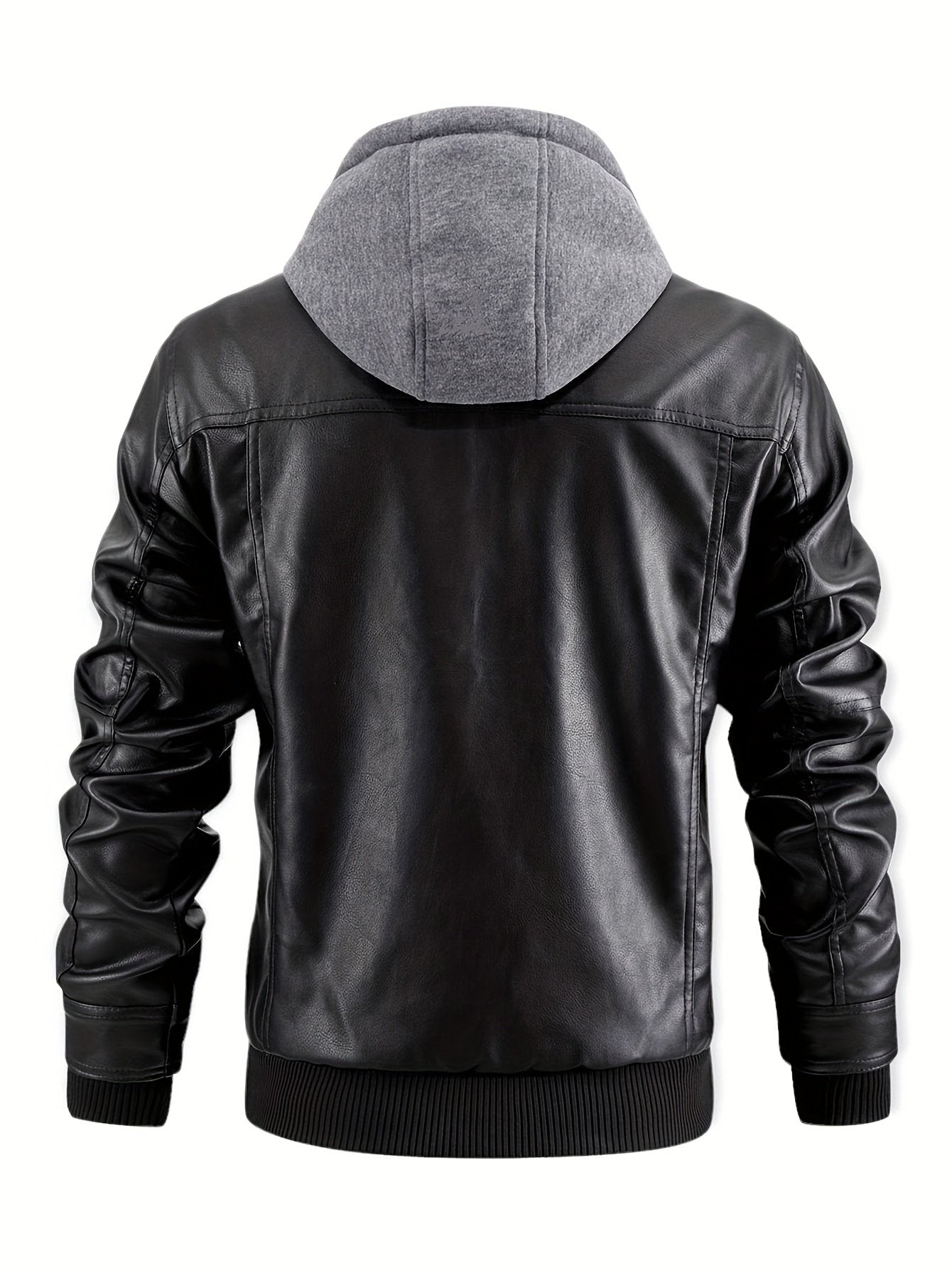Side view of the men's 2-in-1 hooded bomber jacket