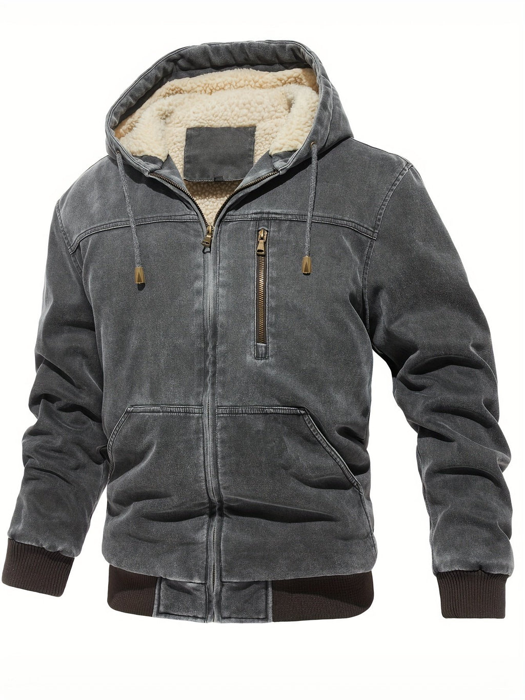 Men's vintage jacket with pockets and hooded design for cold UK weather