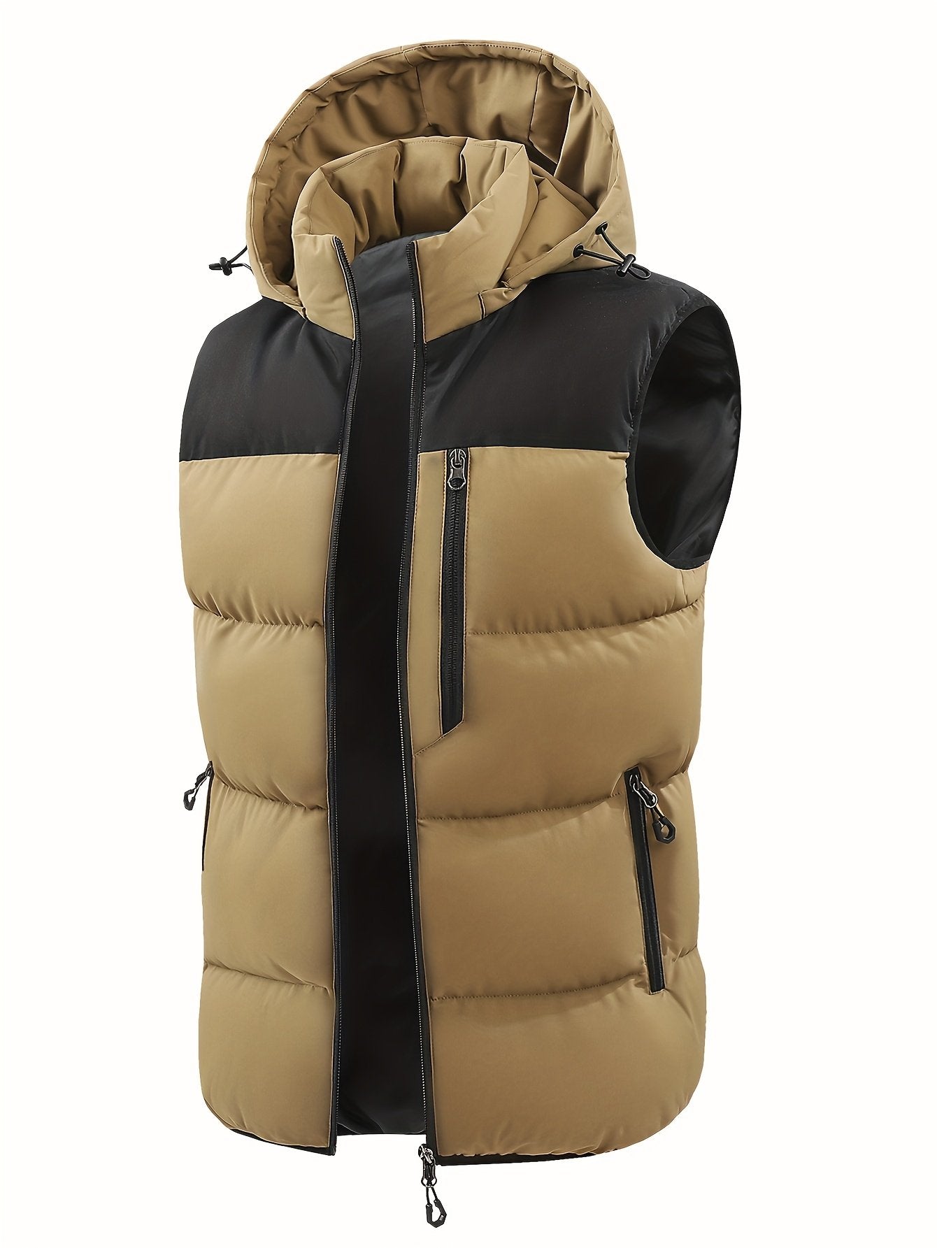 Men's padded vest gilet worn outdoors, ideal for hiking in cold weather