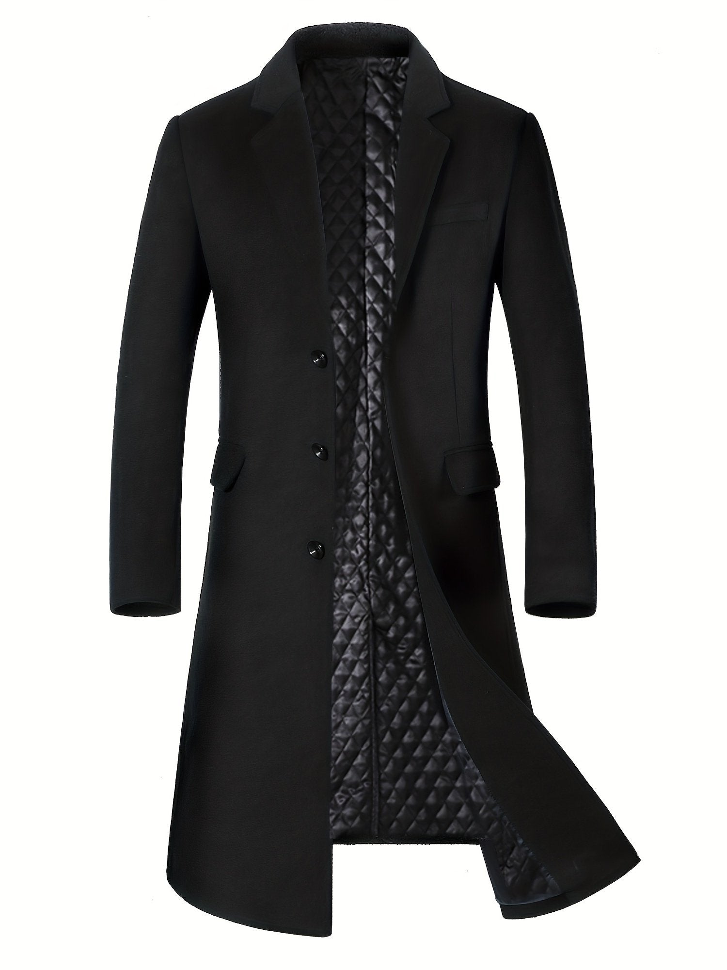 Grey tweed overcoat for men worn over a suit for winter