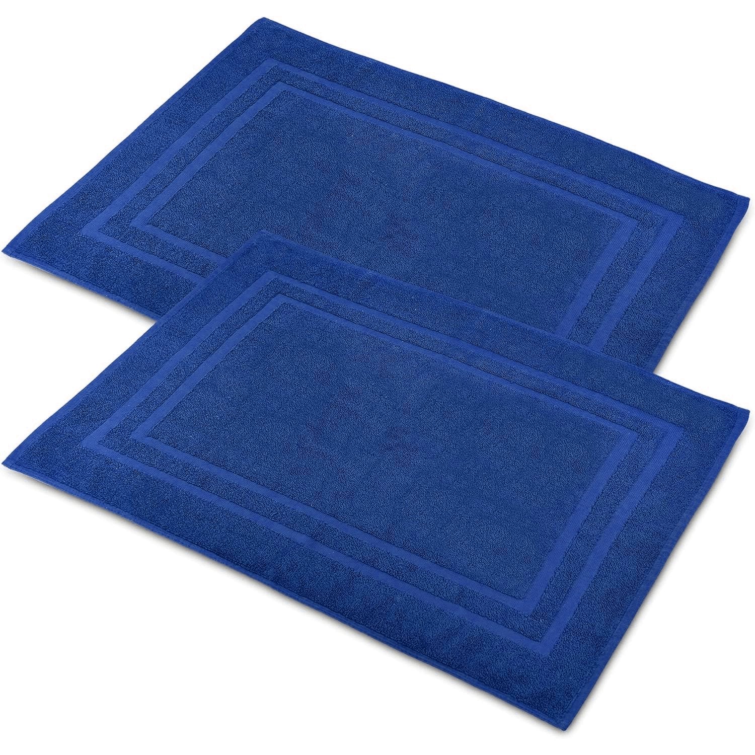 Pack of 2 Terry Towelling Bath Mats Set 100% Cotton Maximum Absorbency Quick Dry 50 x 70 cm Machine Washable Soft 1000-GSM - image 4