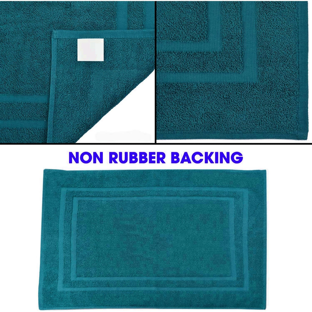 Pack of 2 Terry Towelling Bath Mats Set 100% Cotton Maximum Absorbency Quick Dry 50 x 70 cm Machine Washable Soft 1000-GSM - image 5