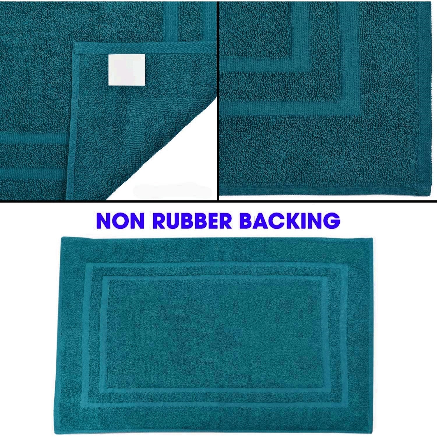 Pack of 2 Terry Towelling Bath Mats Set 100% Cotton Maximum Absorbency Quick Dry 50 x 70 cm Machine Washable Soft 1000-GSM - image 5