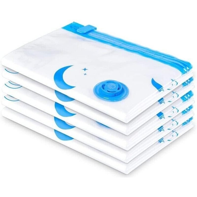 Pack of 4 jumbo 70x100cm vacuum storage bags for duvets and bedding