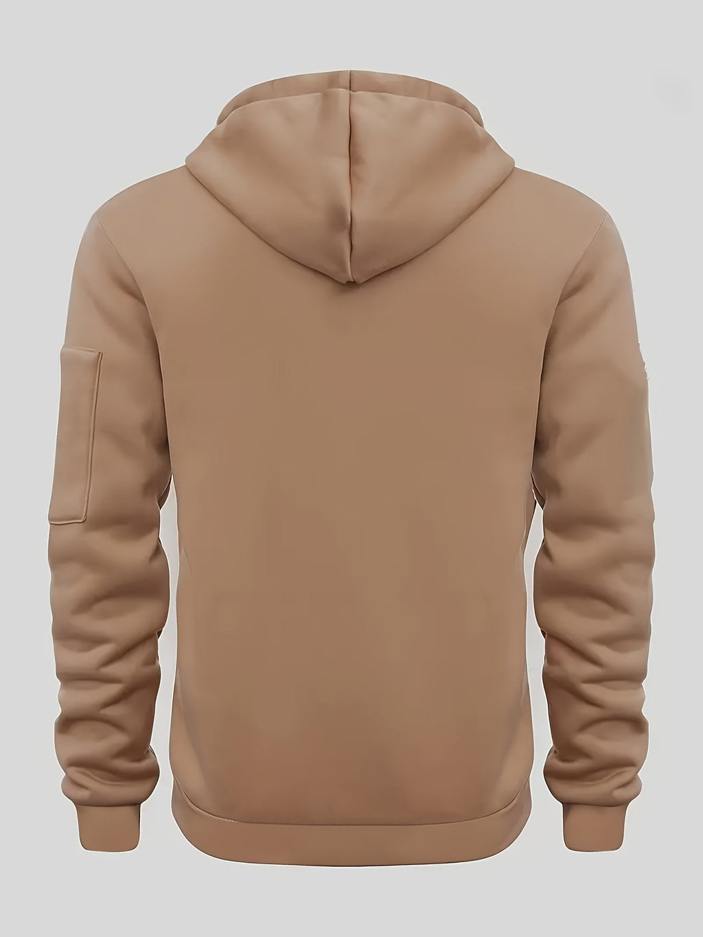 Casual zip-up hooded fleece jacket for autumn winter workouts
