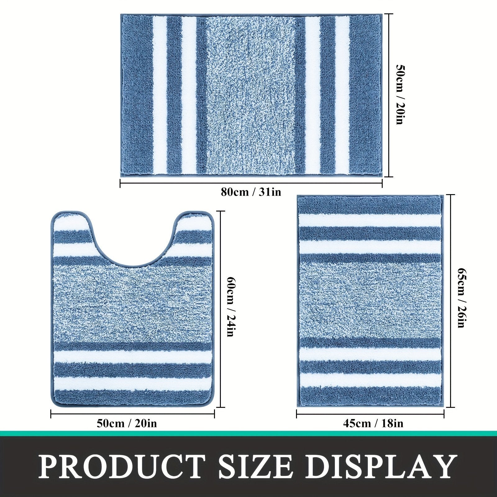Set of 3 Luxurious Bath Mats And a Pedestal Mat, Featuring Ultra-Soft Microfiber, Plush Bathroom Rugs That Are Machine Washable And Highly Absorbent for Your Shower - image 4