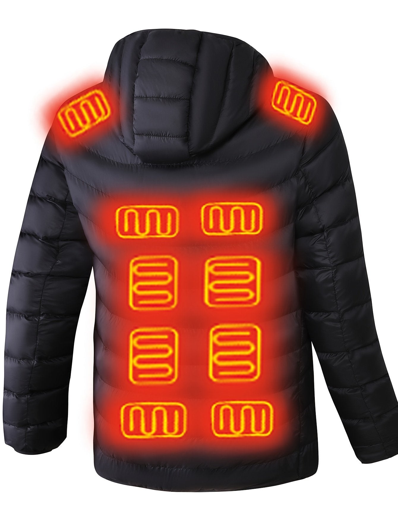 Men's 21-zone smart heated hooded jacket with constant temperature control