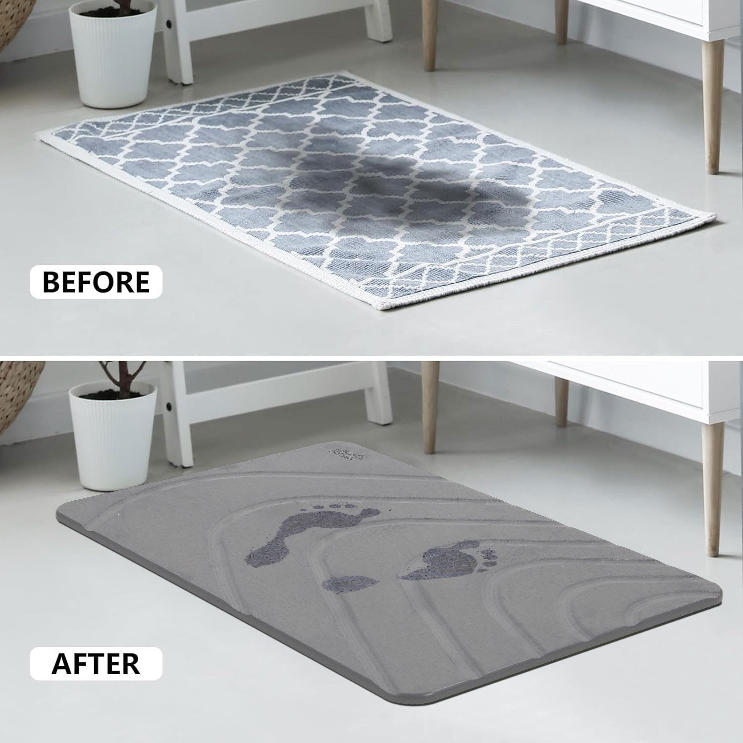 Taylor & Brown Stone Bath Mat Diatomaceous Earth Bathroom Shower Non-Slip Super Absorbent Quick Dry Floor Kitchen Natural Easy to Clean 60x39cm - image 4